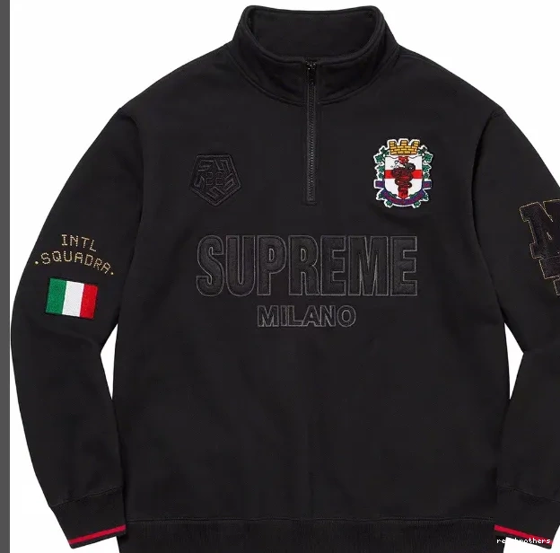 Hoodie Zip Milan Milano Black S and White M Half Pullover XL Half Zip L 22FW 0611
